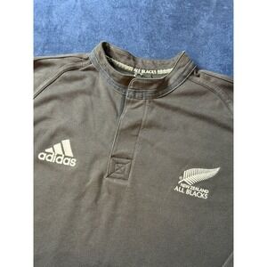 Vtg Y2K Adidas New Zealand All Blacks Rugby Jersey Mens XXL Black Climalite